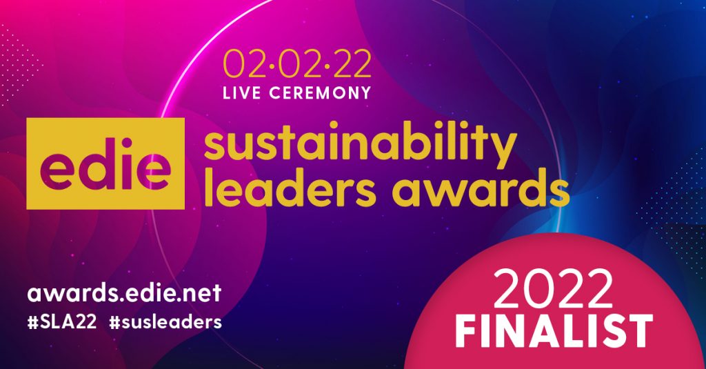 GeoPura are finalist at the Edie Sustainability Leaders Awards for the Product Innovation of the Year Award